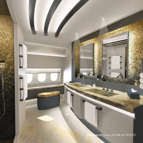 Unique-Aircraft-and-ACA-3D-BBJ-777X---Master-Lav | Business Jet Interiors