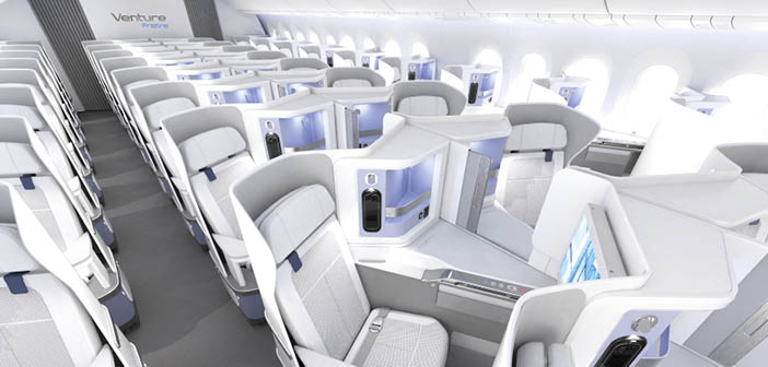 Venture Pristine is a business-class seat for commercial aircraft