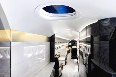 The Dassault Falcon 6X features a skylight in the galley. Image: Dassault Aviation