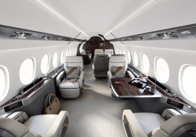 The Dassault Falcon 6X's cabin has garnered the Red Dot: Best of the Best award. Image: Dassault Aviation
