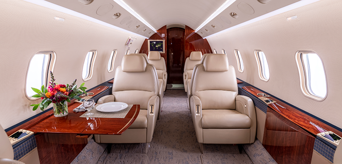 The Bombardier Challenger 300 interior
