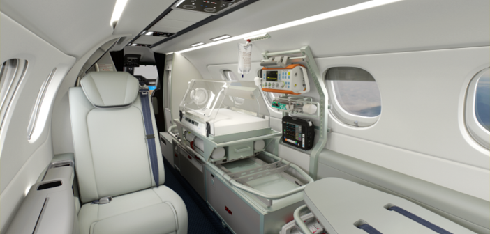 An incubator is available for the Embraer Phenom 300MED