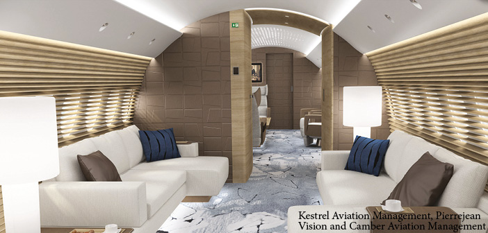 A guest lounge on the A220 cabin concept